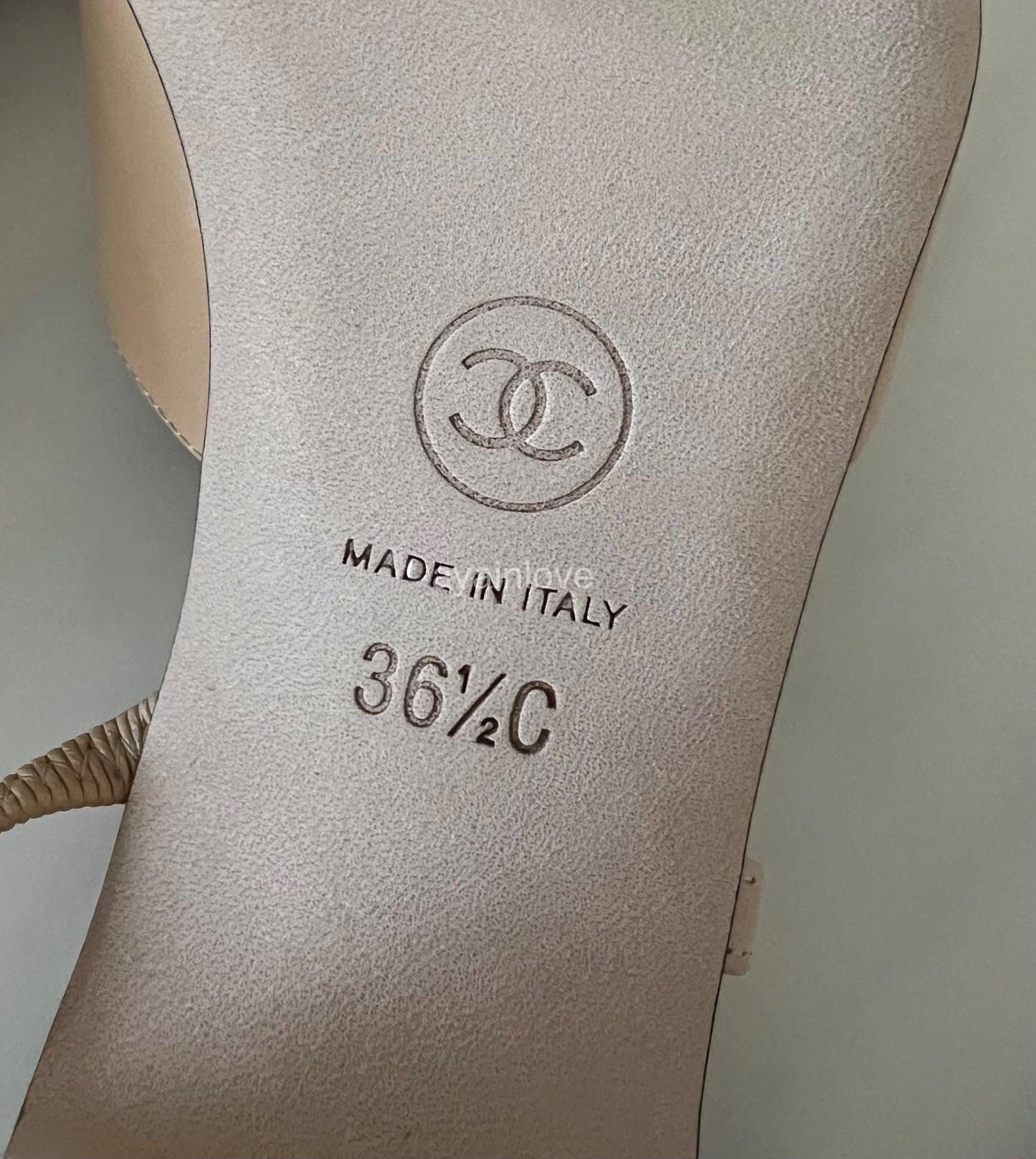 CHANEL Black Beige Lambskin and Grosgrain Classic Slingback Heel Shoes Size 36.5 EU