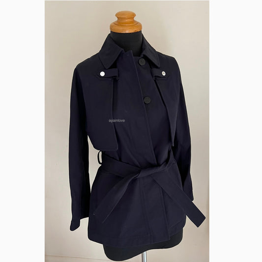 HERMES Dark Navy Cotton Three-in-One Trench Coat Vest Size 34