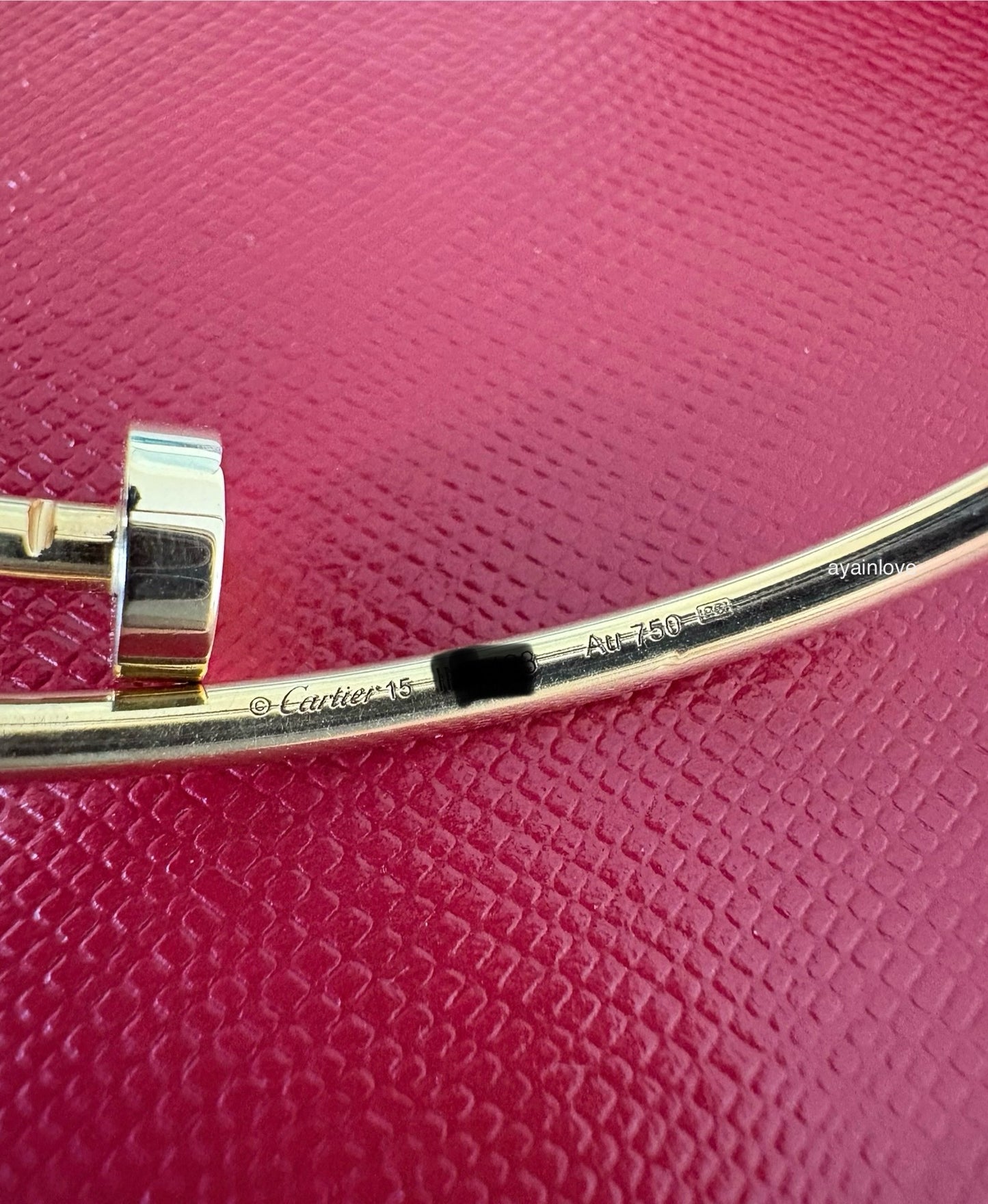 CARTIER 18KT Yellow Gold Small JUC Juste Un Clou Bracelet Size 15