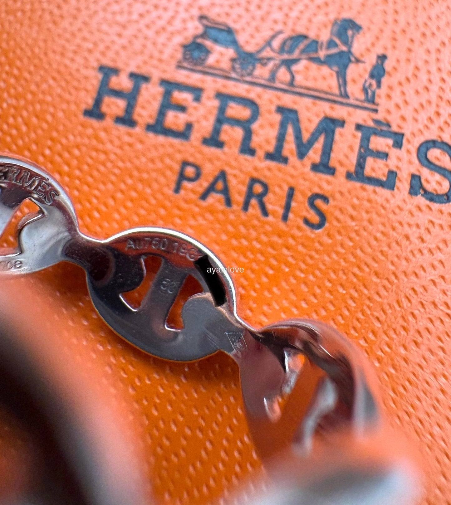 HERMES Enchaine Chaine d’ Ancre 18KT Rose Gold Small Ring Size 50