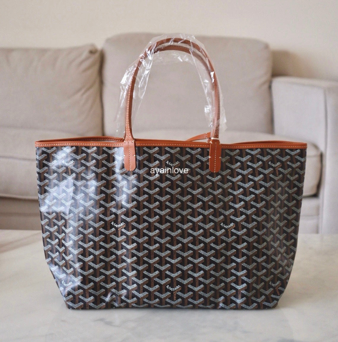 GOYARD St Saint Louis PM Brown and Black Tote Bag 2023