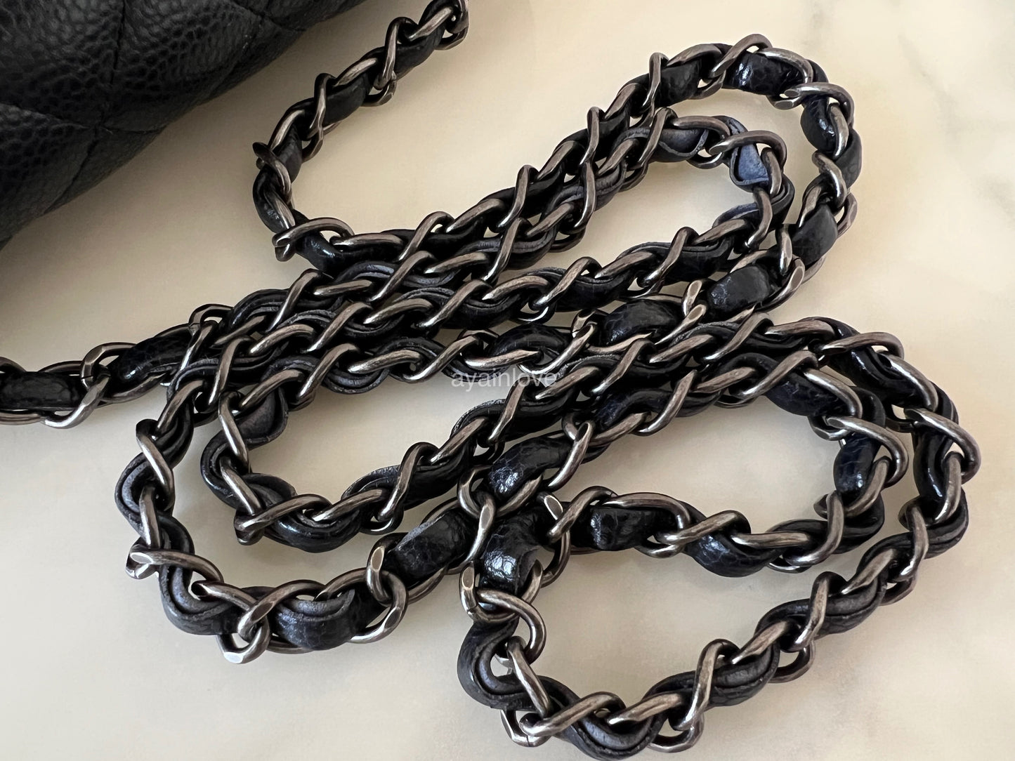 CHANEL Midnight Dark Blue Caviar Classic Quilted Rectangular Mini Flap Bag Ruthenium Hardware