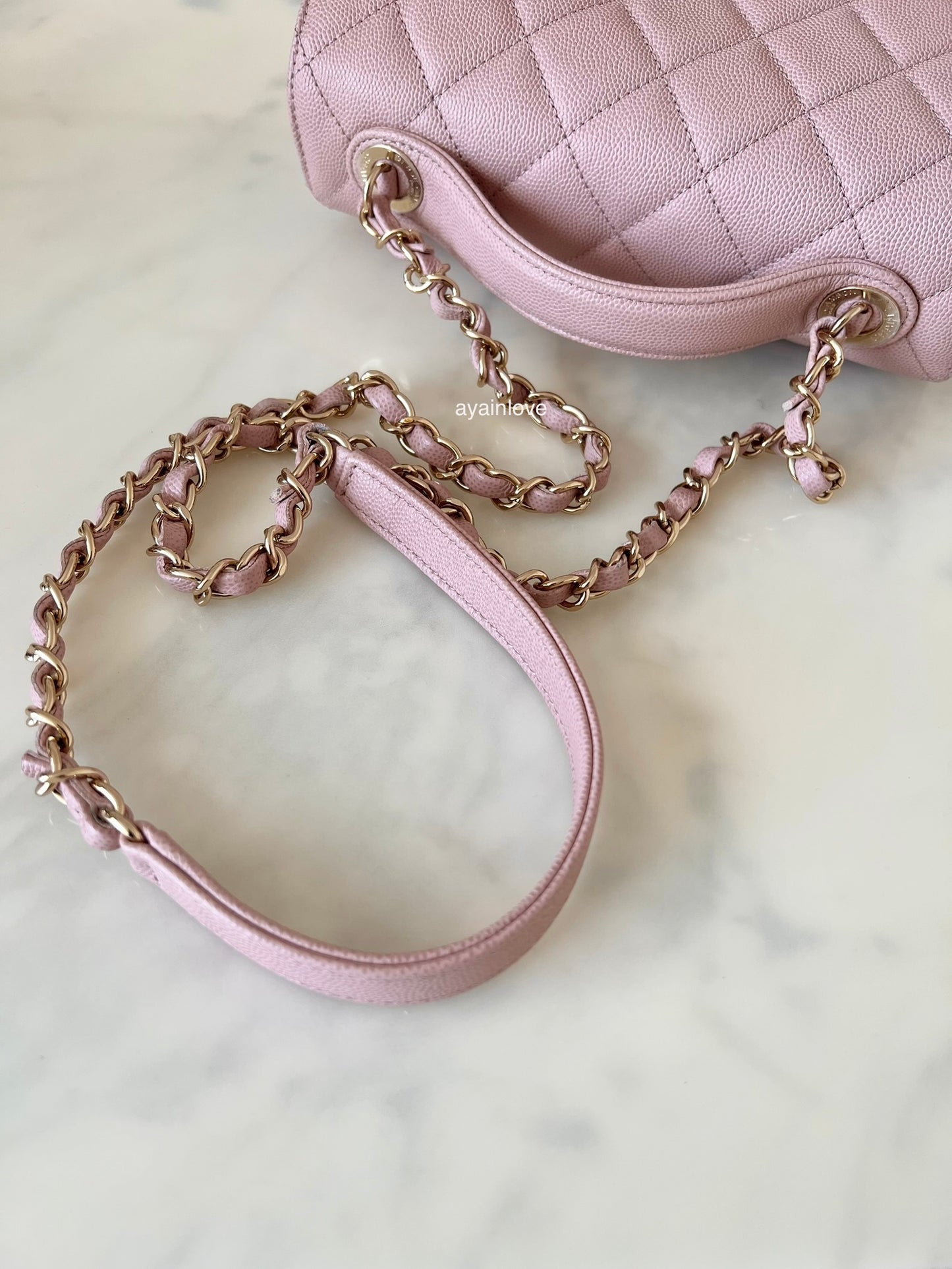 CHANEL Pink Caviar Small Business Affinity Light Gold Hardware