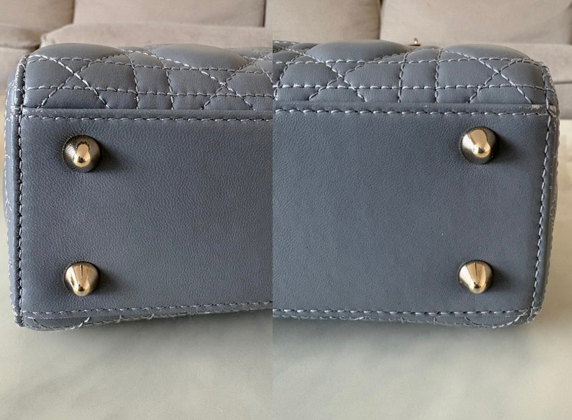 DIOR Small Lady Dior Grey Cannage Lambskin My ABCDior Bag