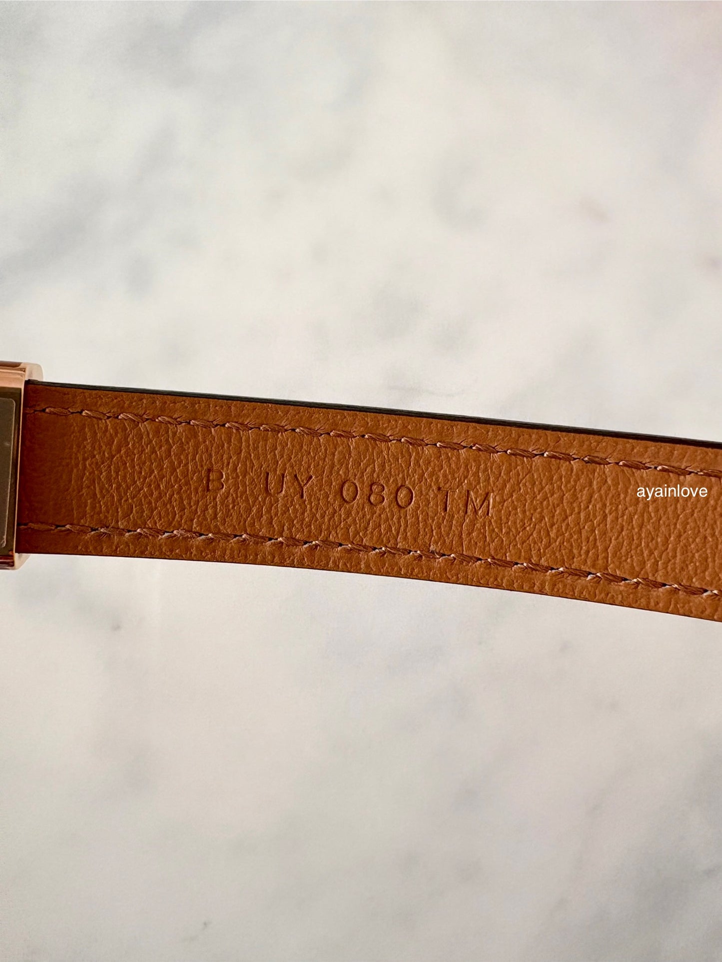 HERMES Pop H 15 Belt Gold Epsom Size 80 Rose Gold Hardware B Stamp