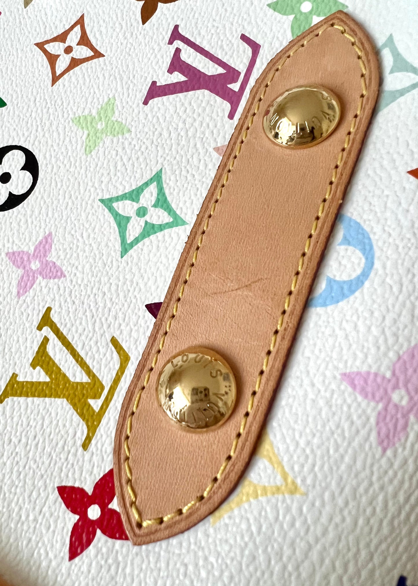 LOUIS VUITTON Rita White Multicolour Murakami Bag Gold Hardware