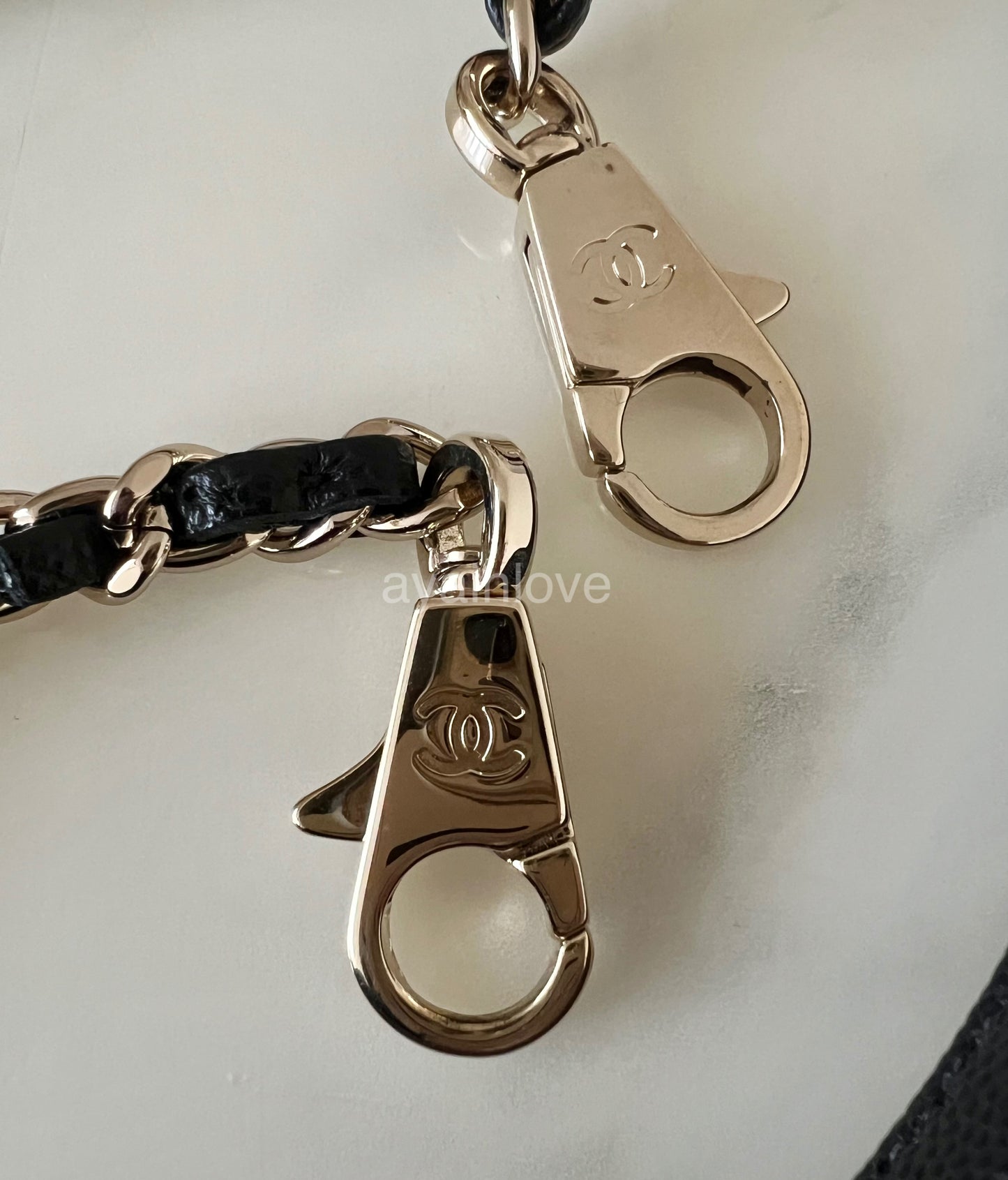 CHANEL Black Caviar Quilted Small Coco Handle 24 cm Light Gold Hardware