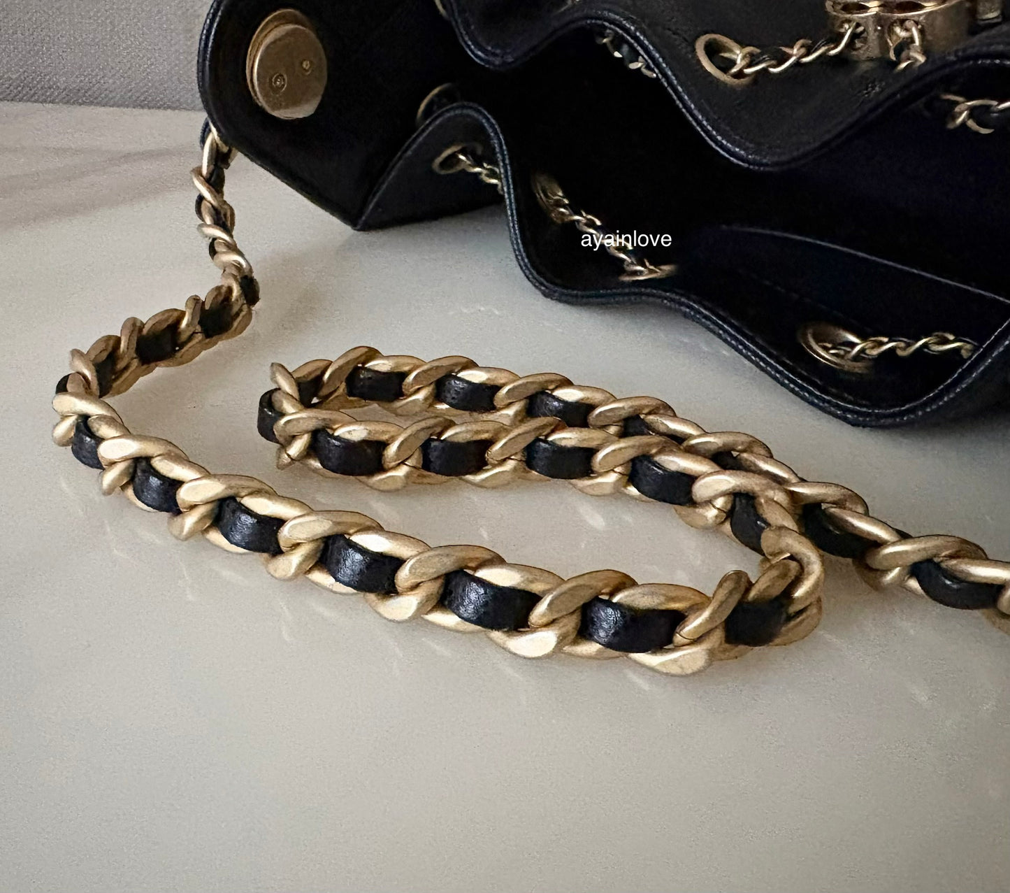 CHANEL 25 Mini Black Caviar Microchipped Bag Gold Hardware
