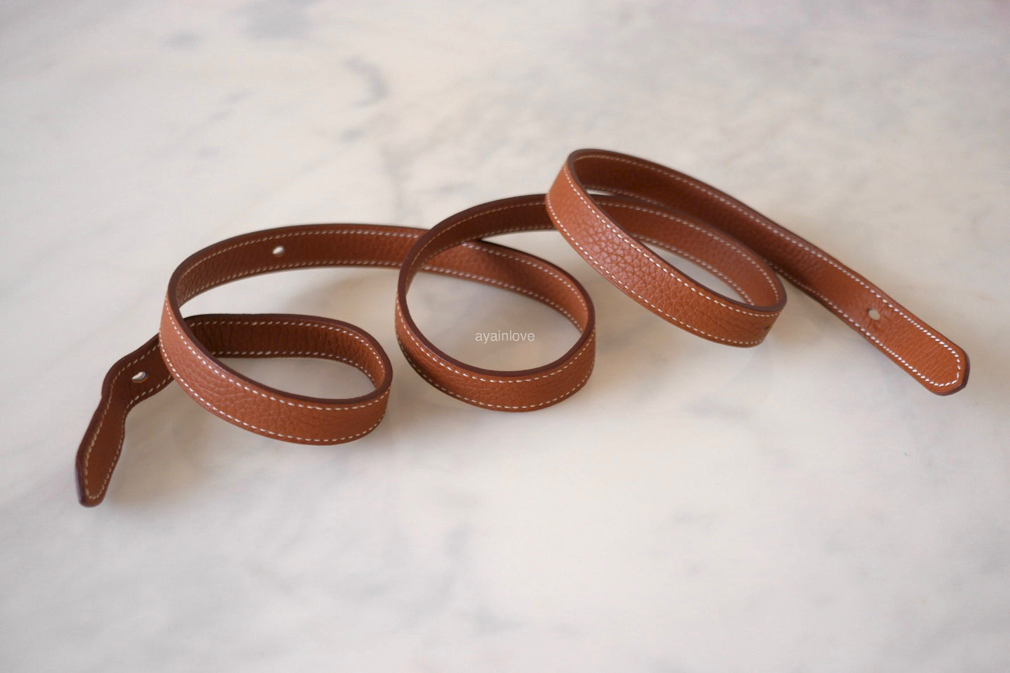 HERMES Halzan 31 Gold Clemence Gold Hardware D Stamp