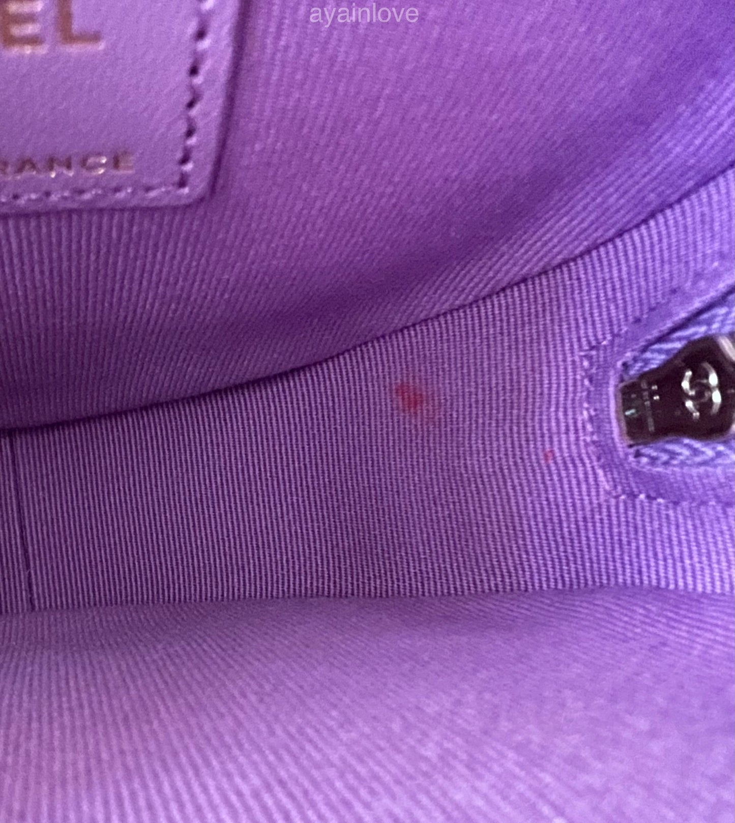 CHANEL 22S Purple CC in Love Heart Small Cross-Body Bag Light Gold Hardware