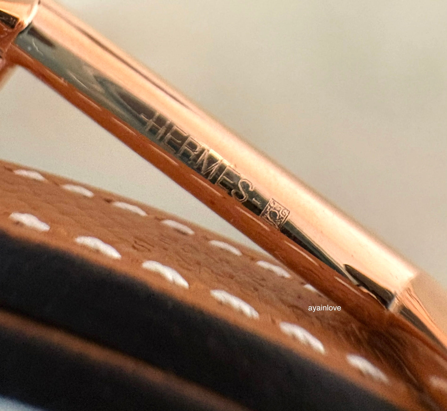 HERMES Gamma Belt Reversible Black/Gold Swift/Epsom Size 70 Rose Gold Hardware W Stamp