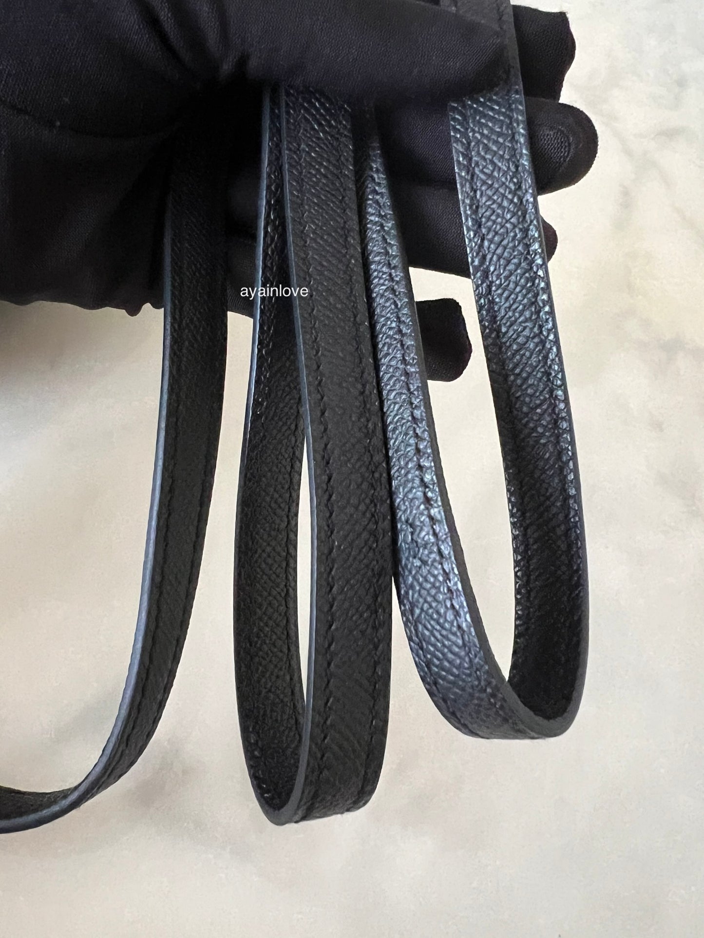 HERMES Constance Mini 18 Noir Black Epsom Rose Gold Hardware B Stamp