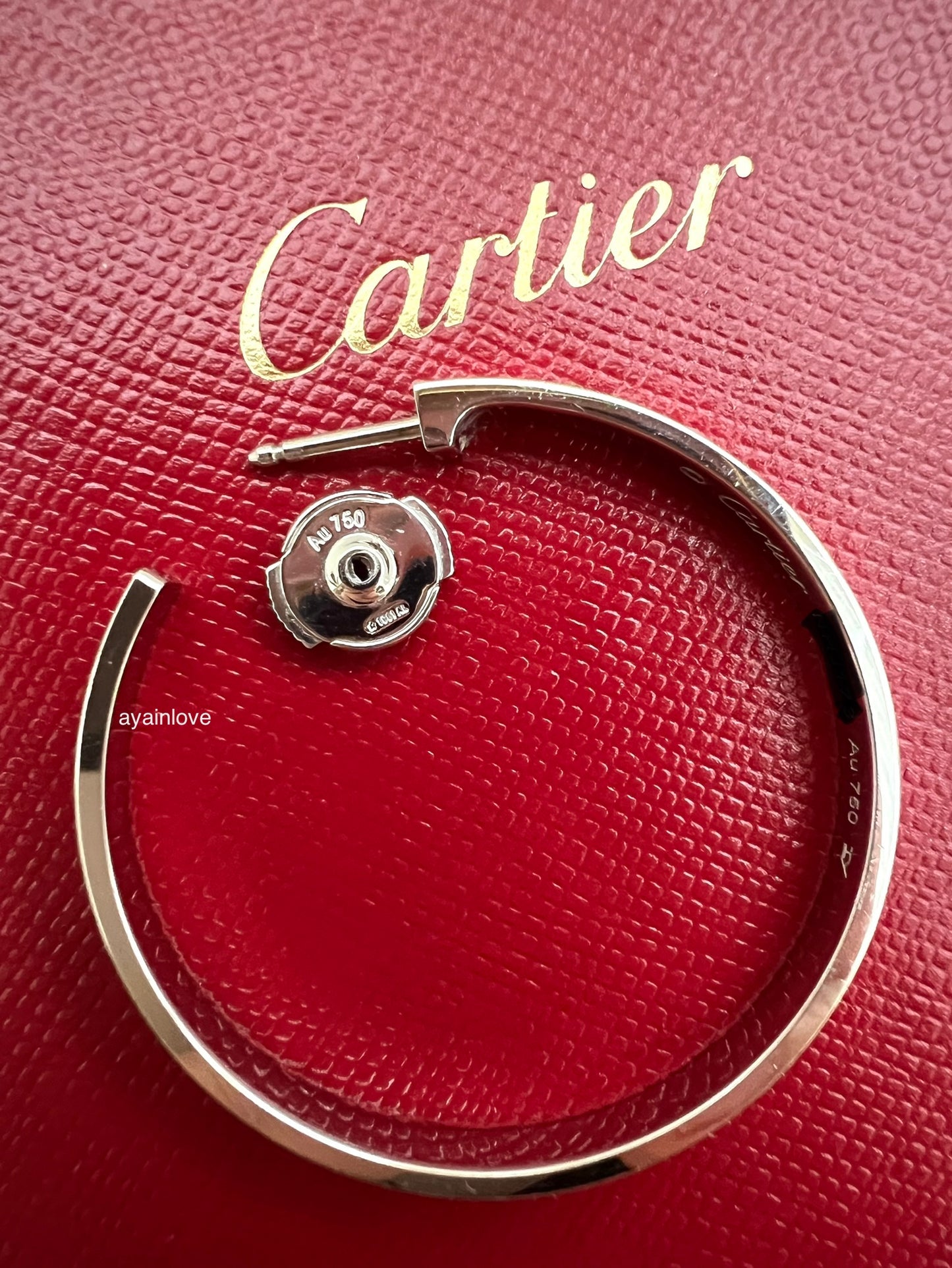 CARTIER LOVE 18KT White Gold Large Hoop Earrings