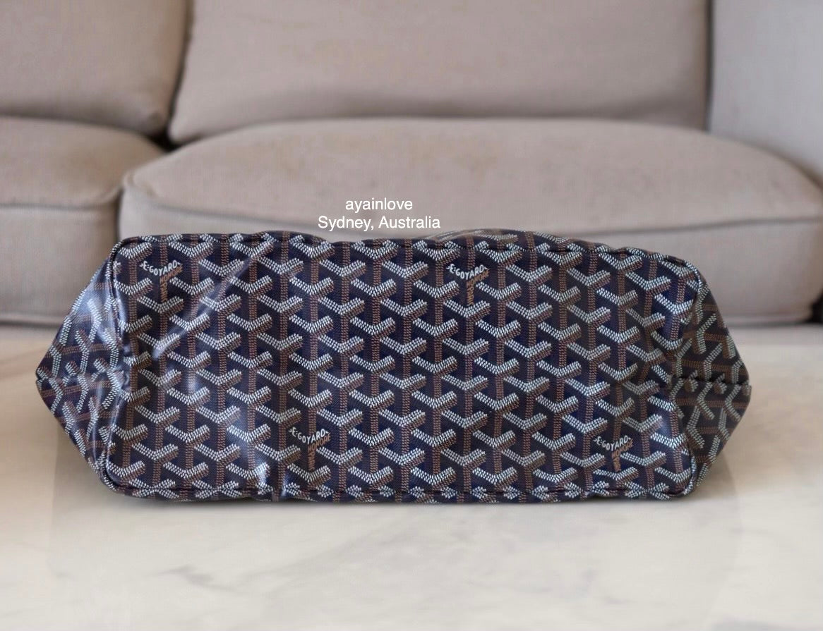 GOYARD St Saint Louis PM Navy Blue Tote Bag