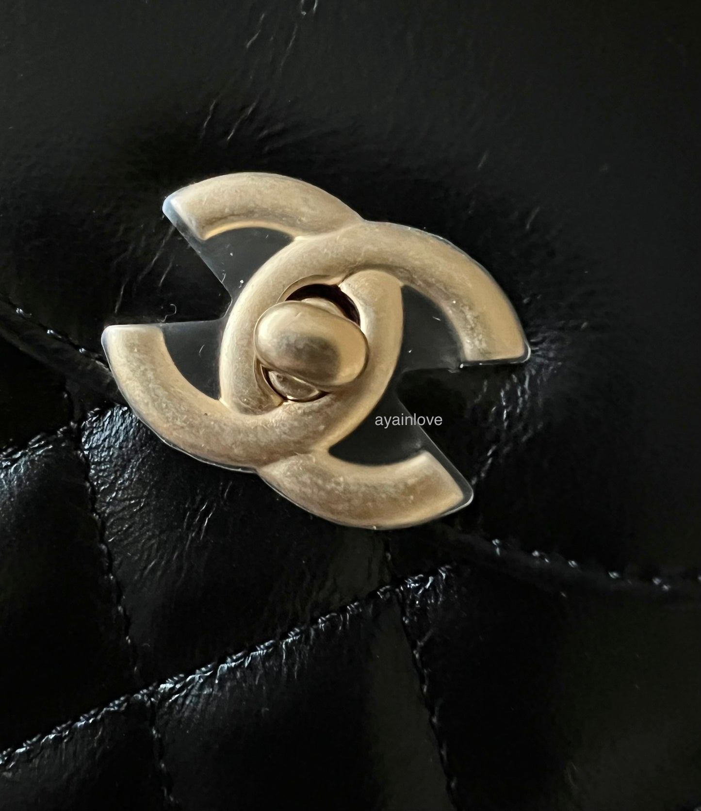 CHANEL 24P Black Calfskin Mini Kelly 19cm Shopping Bag Gold Hardware