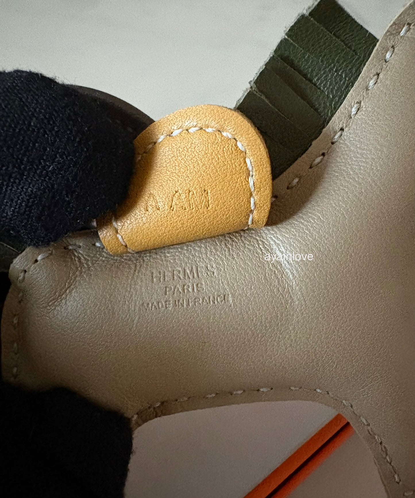 HERMES Rodeo PM Quadcolour Trench/Canopee/Curry/Etoupe Bag Charm