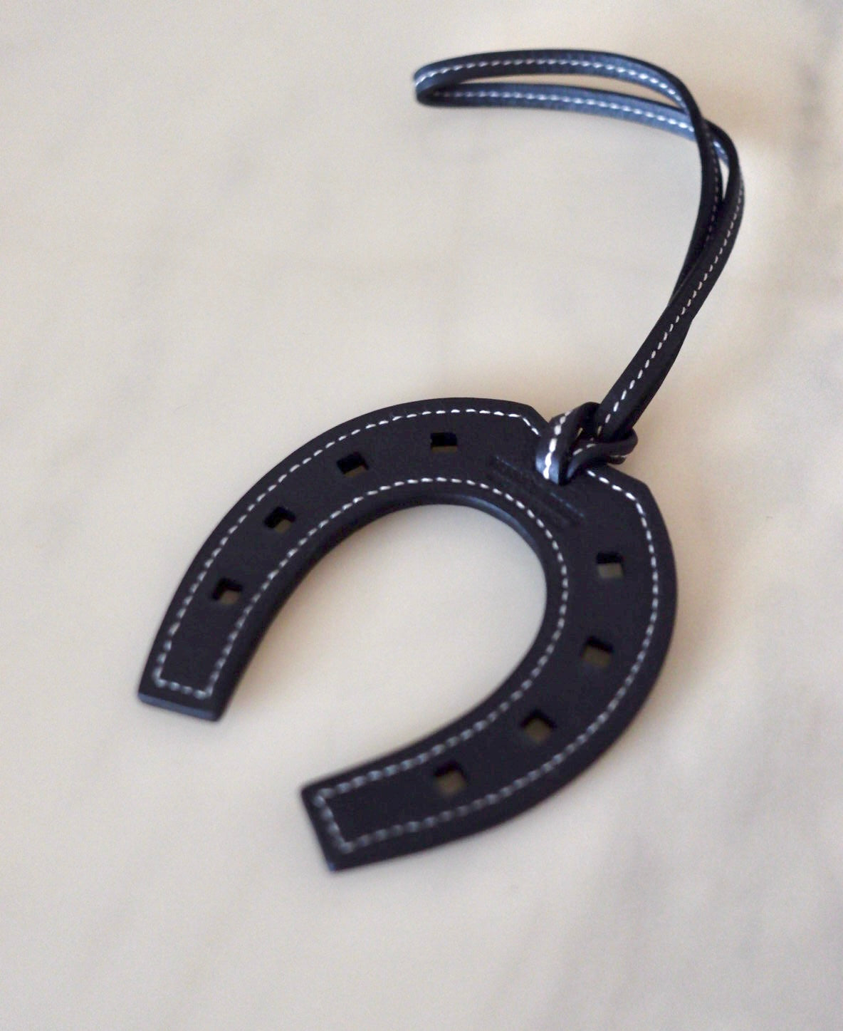 HERMES Black Horseshoe Bag Charm