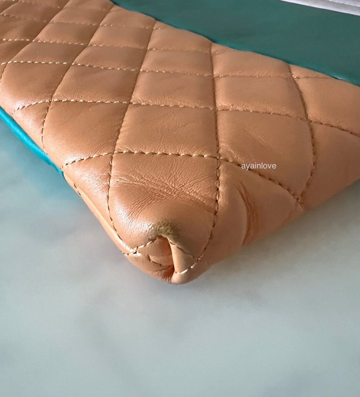 CHANEL 17C Multicolour Quilted Patchwork Large O Case Gold Hardware