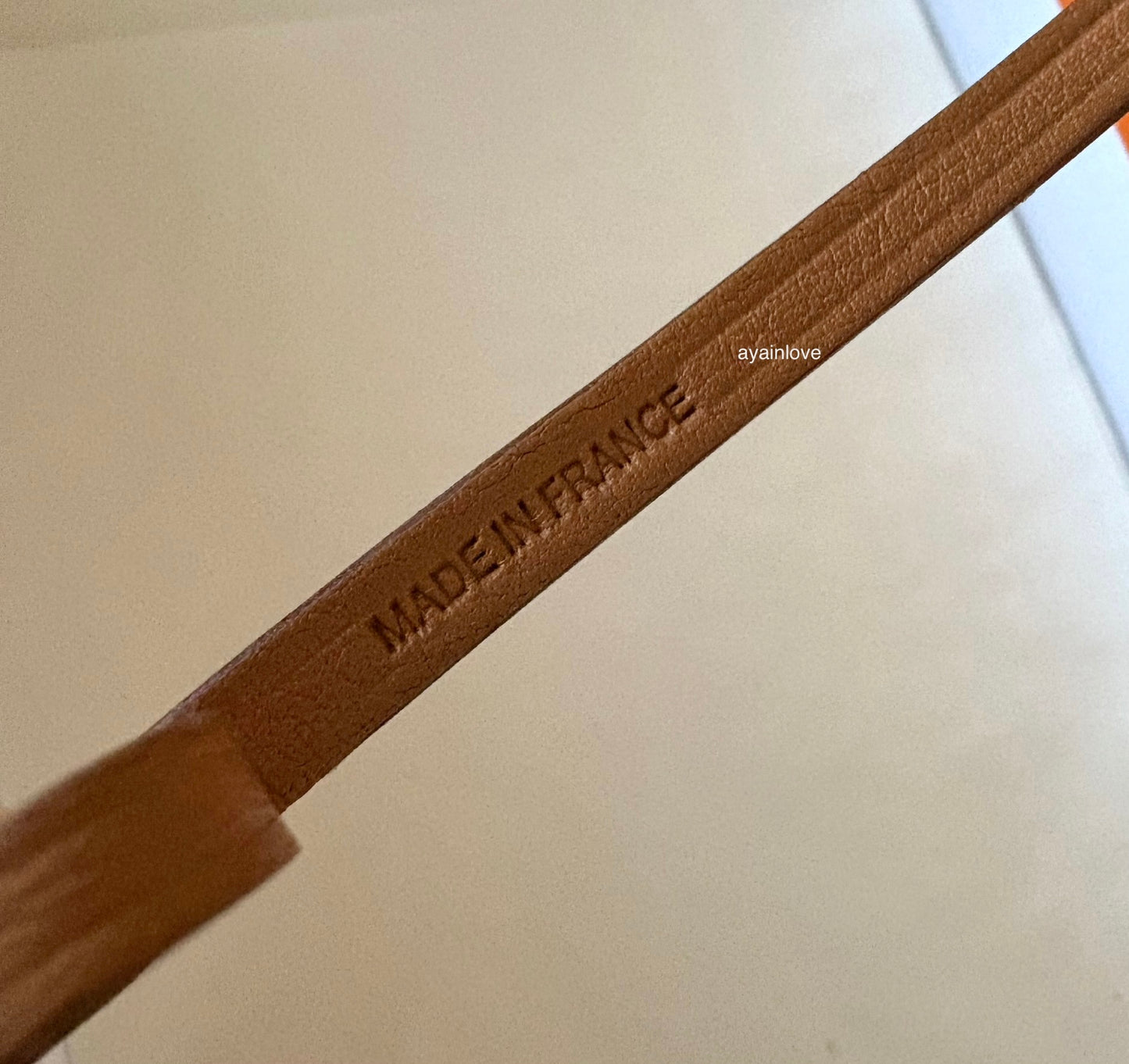 HERMES Orange Leather Shopping Sac Bag Charm