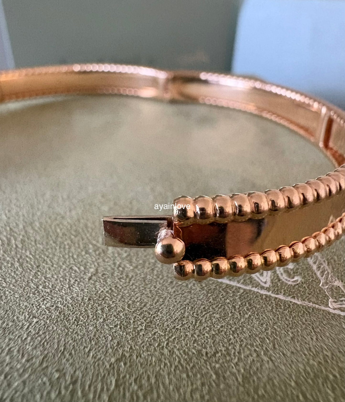 Van Cleef Arpels VCA Signature Perlee 18KT Rose Gold Bracelet Size Large