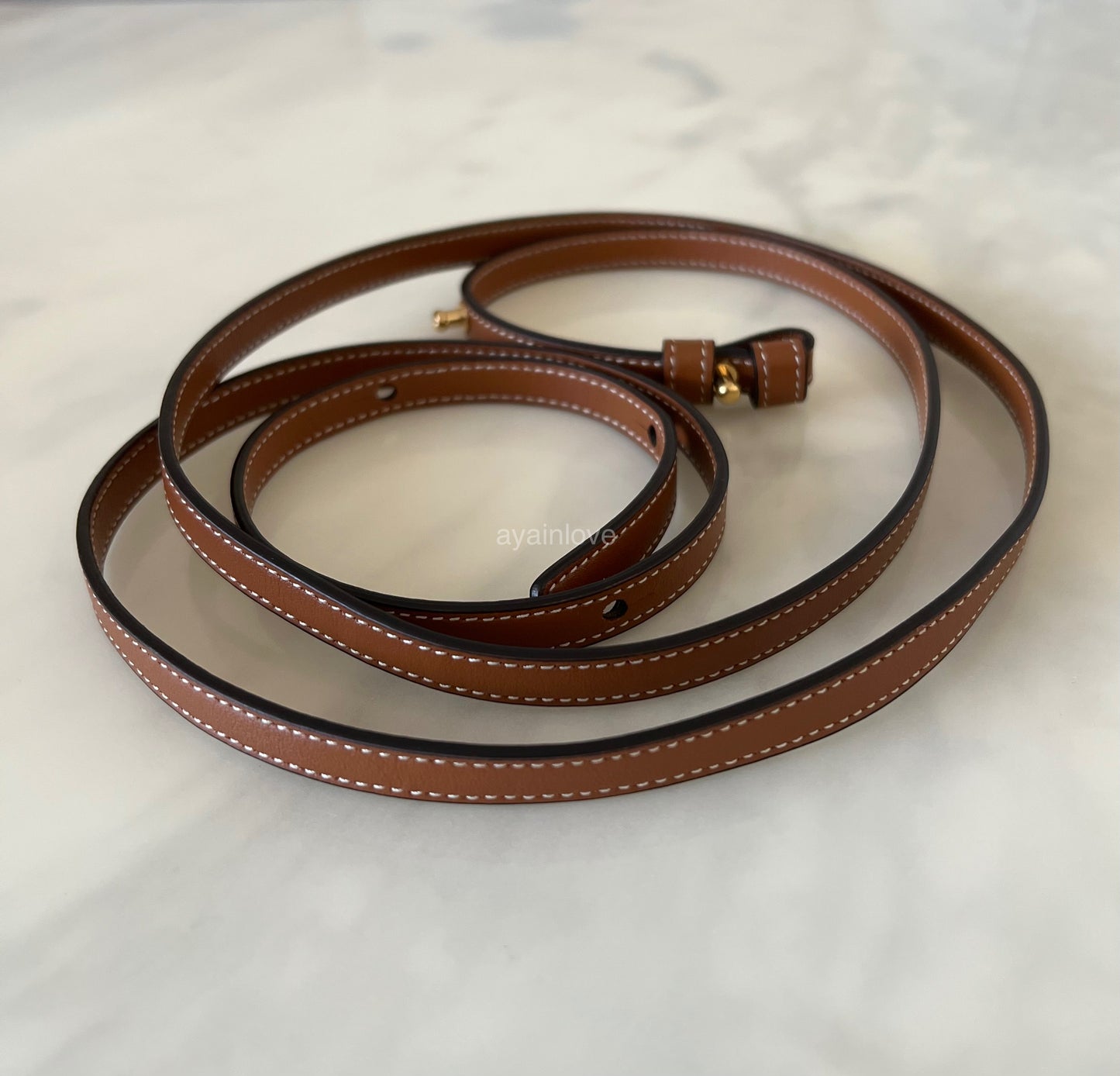 CELINE Triomphe Canvas Lambskin Tan Wallet on Strap Gold Hardware