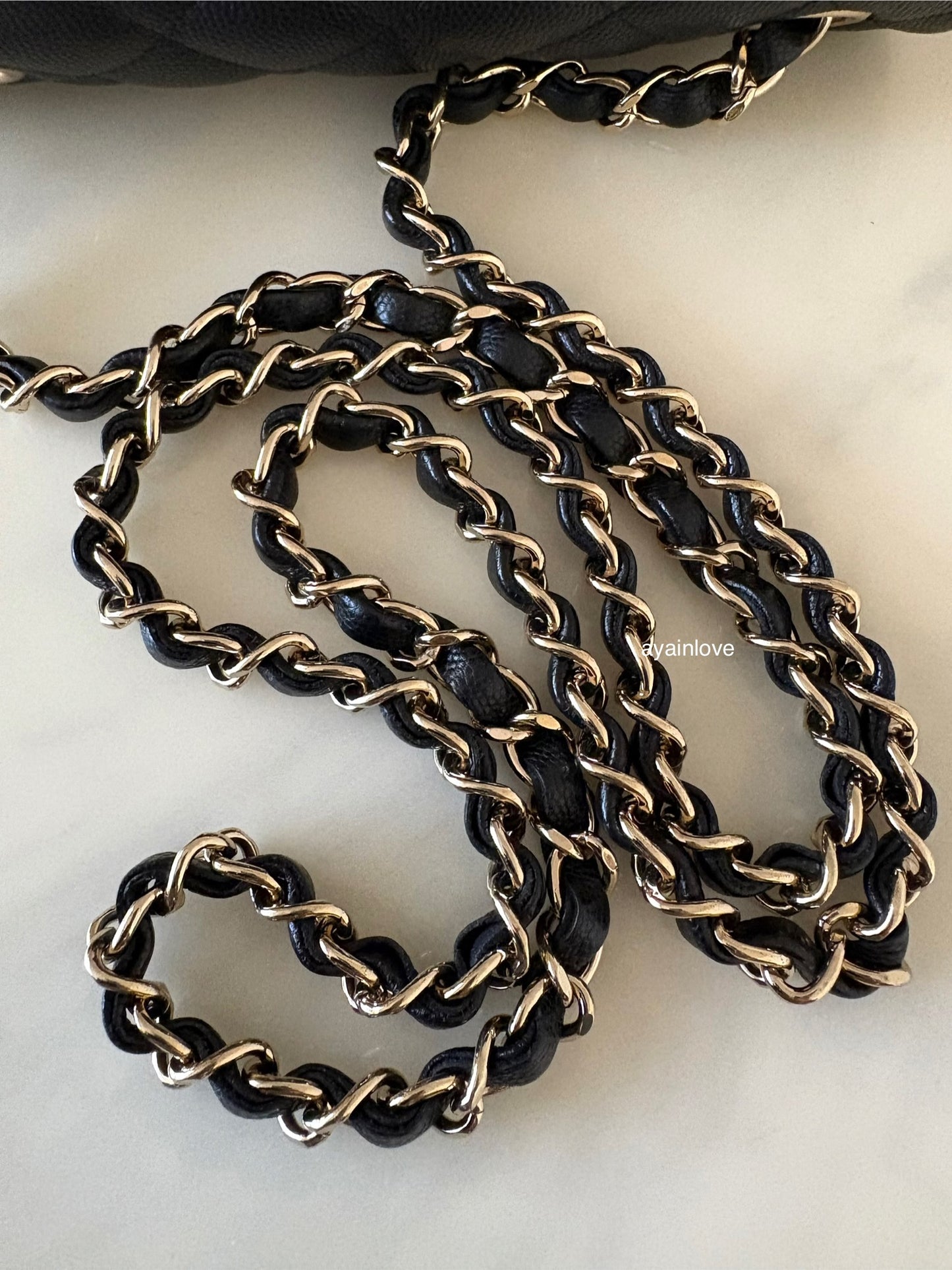 CHANEL 18B Black Caviar Quilted Rectangular Mini Flap Bag Light Gold Hardware