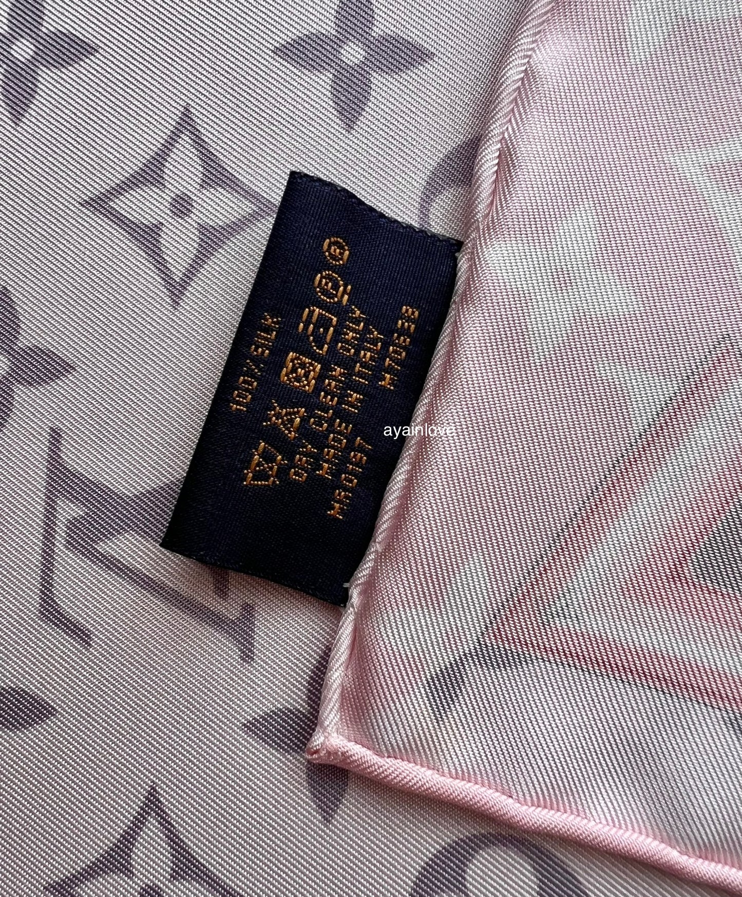 LOUIS VUITTON LV Monogram Confidential Rose Light Pink M70638 Silk Square Shawl Scarf