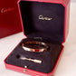 CARTIER 18KT Rose Gold LOVE 10 Rainbow Multi-Color Gemstones Bracelet Size 18