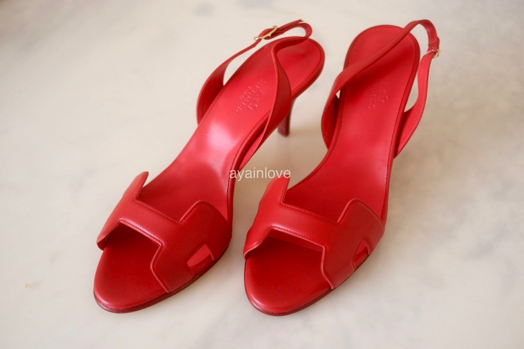 Red hermes shoes Clearance