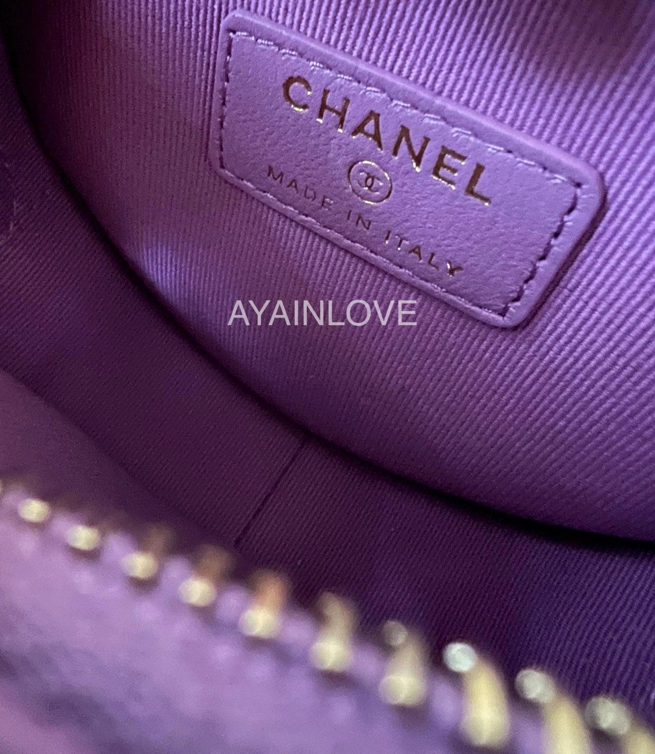 CHANEL 22S Purple CC In Love Heart Belt Bag Light Gold Hardware