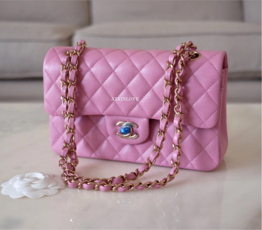 Pink chanel caviar flap Clearance