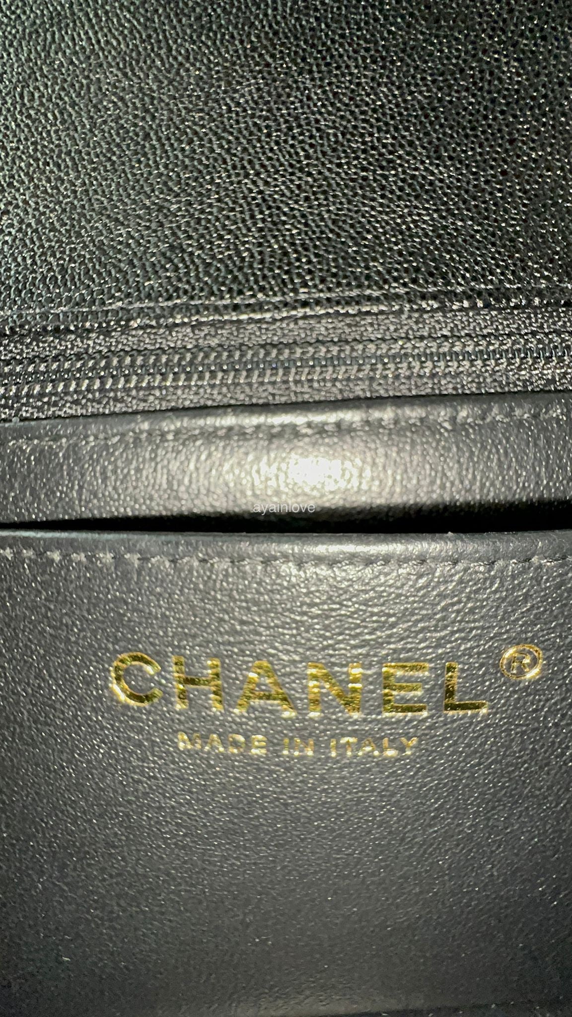 CHANEL 21S Black Caviar Top Handle Rectangular Mini Bag Brushed Gold Hardware