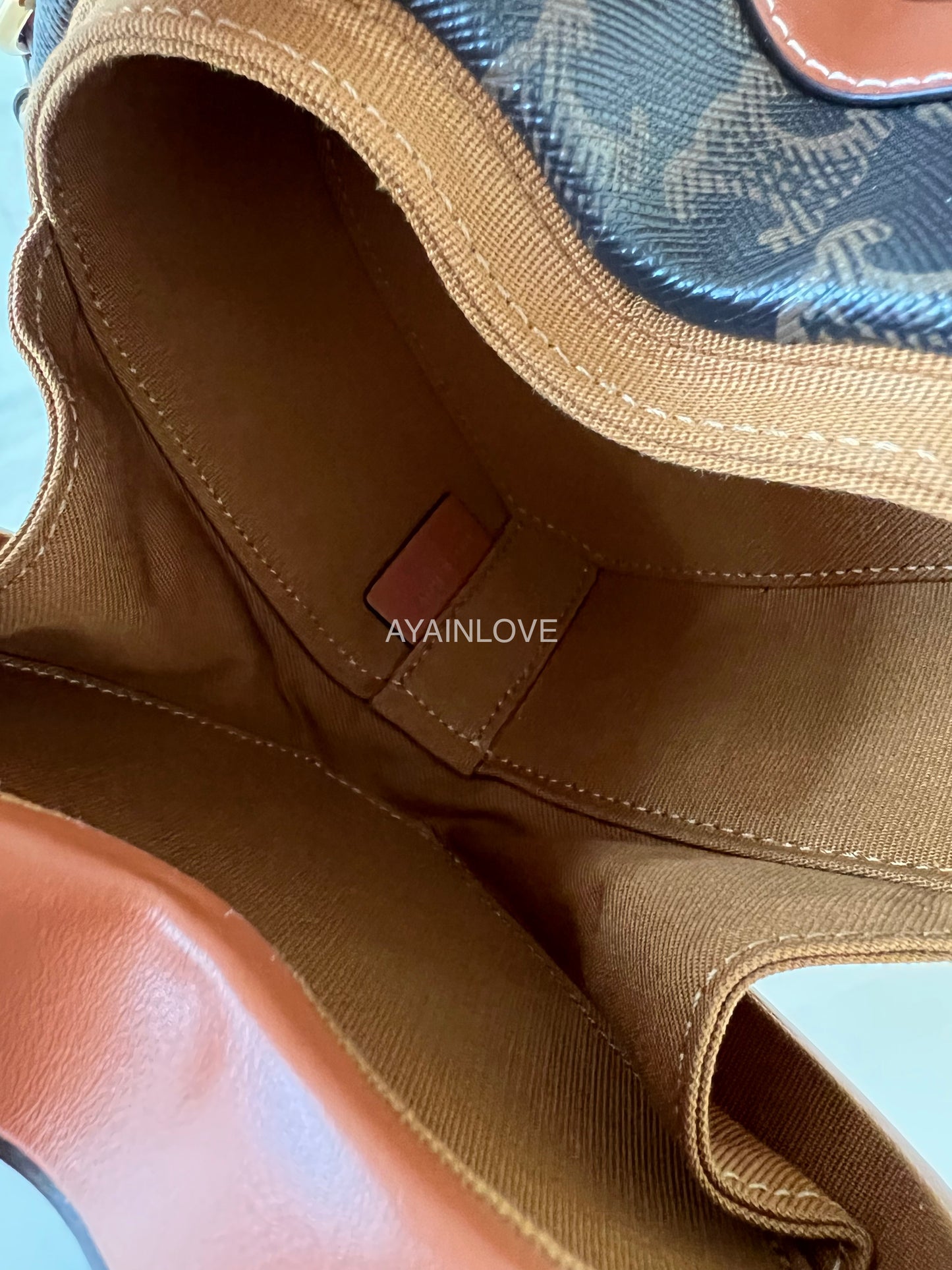 CELINE Heart Tambour Calfskin Triomphe Canvas Gold Hardware