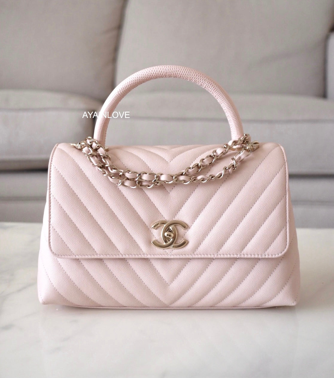 Chanel Coco Handle pink Caviar Small Bag pink gold hw