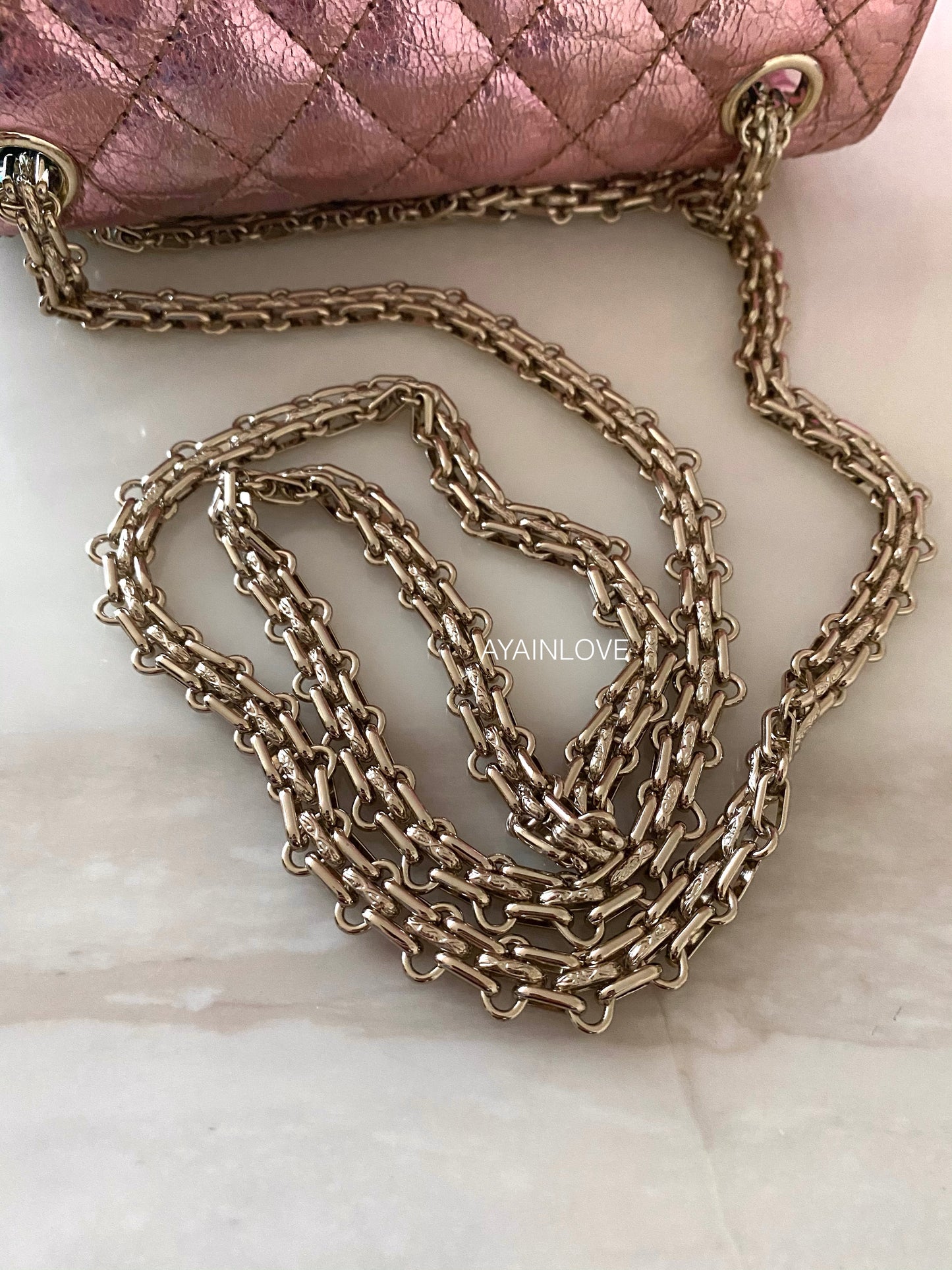 20A RAINBOW REISSUE RECTANGULAR MINI GOAT SKIN LIGHT GOLD HARDWARE