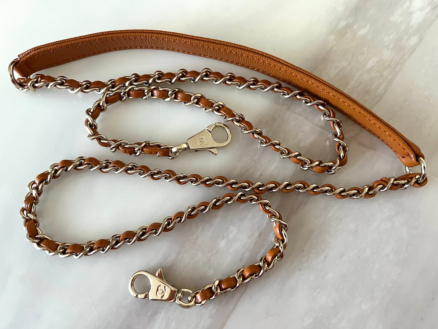 CHANEL 21A Brown Caviar Extra Mini 19cm Coco Handle Light Gold Hardware