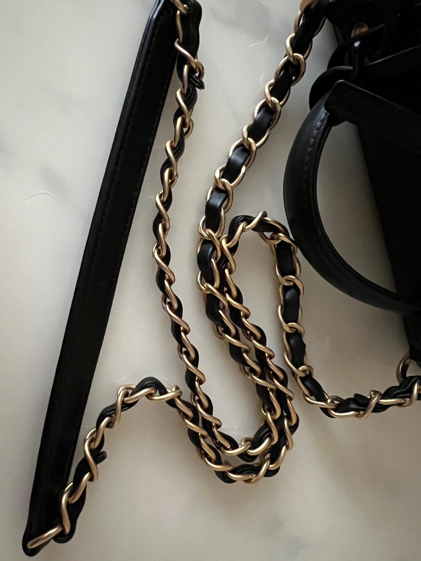 19C NAVY BLUE CAVIAR FILIGREE CC MEDIUM VANITY CASE GOLD HARDWARE