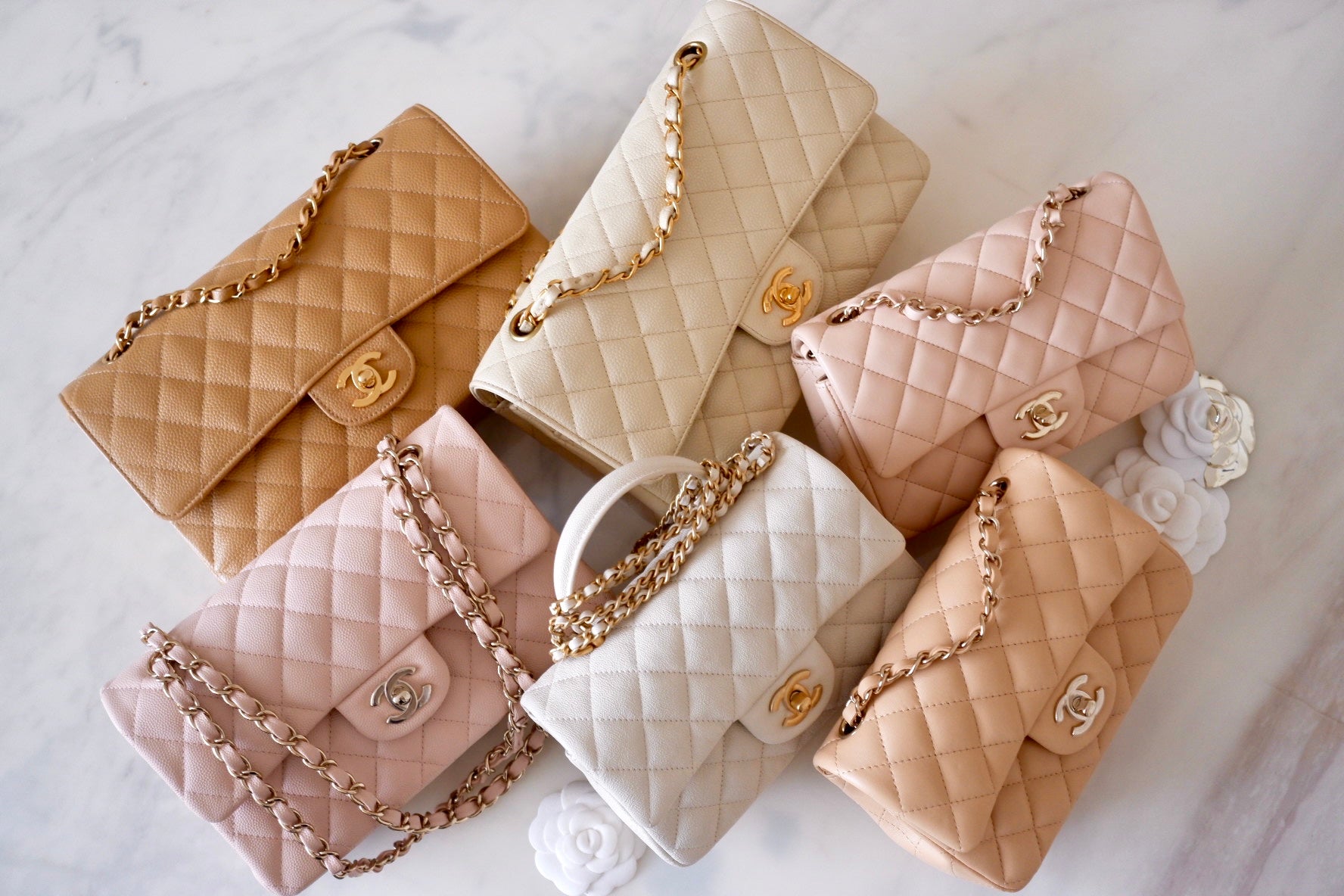 Chanel White Quilted Lambskin Mini Rainbow Coco Top Handle Pale Gold Hardware, 2021 (Very Good), Womens Handbag