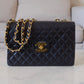 CHANEL Vintage Black Quilted Maxi XL Jumbo Classic Single Flap Oversized CC Bag 24KT Gold Plated Hardware Series 3