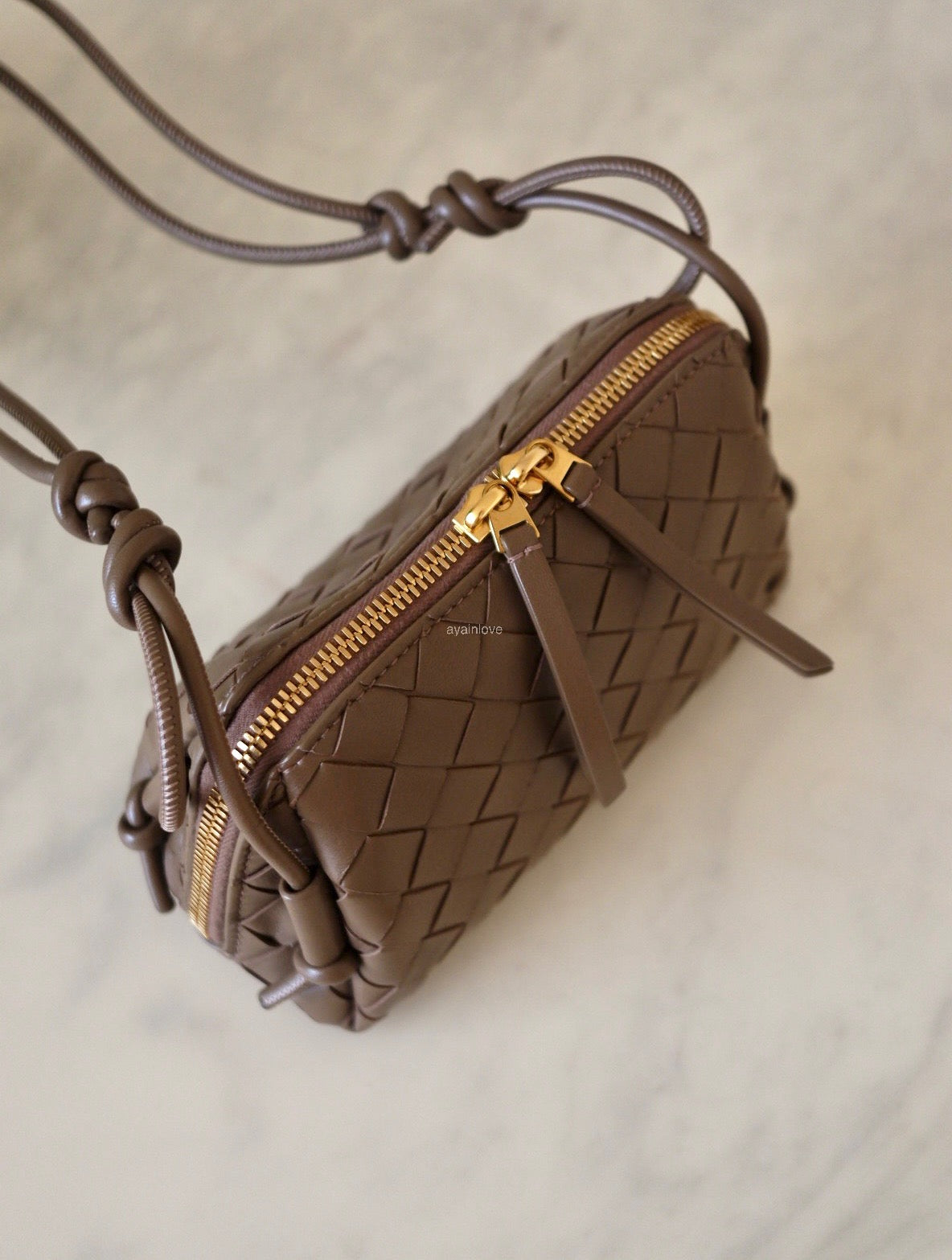 BOTTEGA VENETA BV Concert Pouch Pinecone Bag Gold Hardware