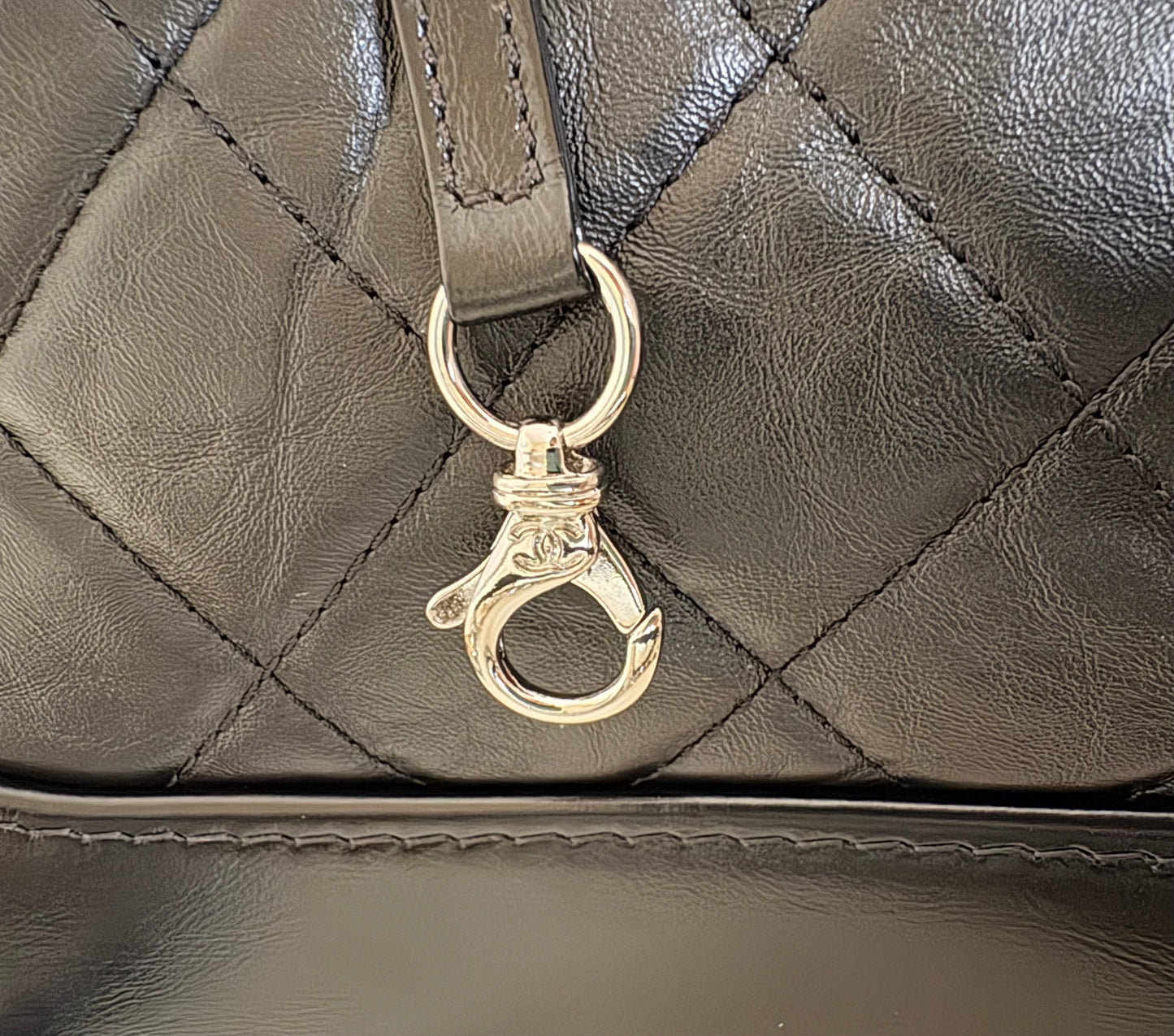 CHANEL Black Calf Skin Small Gabby Gabrielle Bag Mixed Hardware