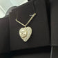CHANEL 22B Heart Pearl Crystal CC Necklace Light Gold Hardware