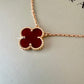 VAN CLEEF ARPELS VCA 18KT Yellow Gold Carnelian Vintage Alhambra Pendant Necklace