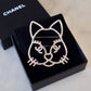 CHANEL 16K Cat Choupette Crystal Large Brooch