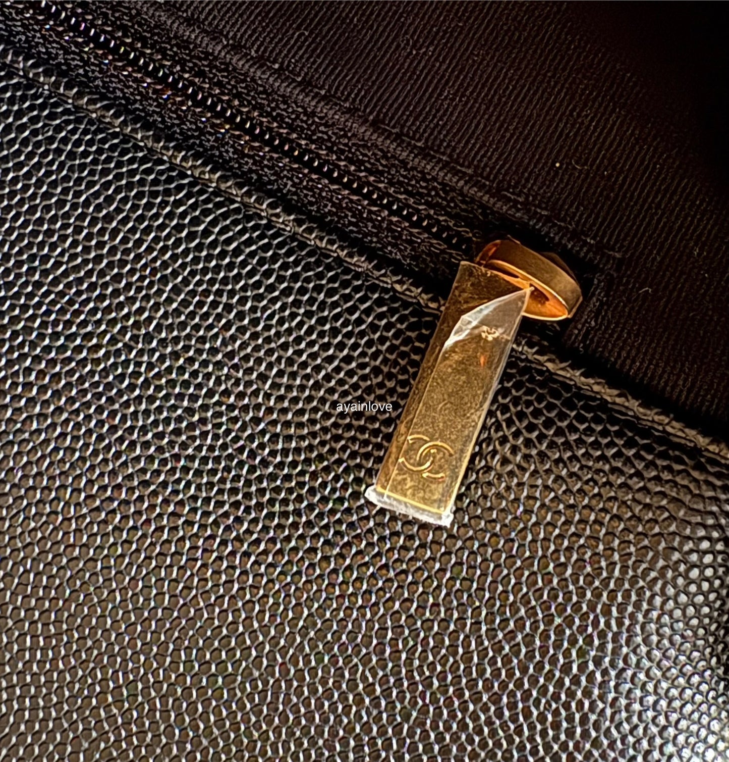 CHANEL 23C Black Caviar CC You 24cm Small Flap Bag Gold Hardware