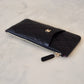 CHANEL Classic Black Caviar Phone Pouch Card Holder Gold Hardware
