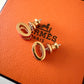 HERMES H Pop Mini Framboise Stud Earrings Rose Gold Hardware