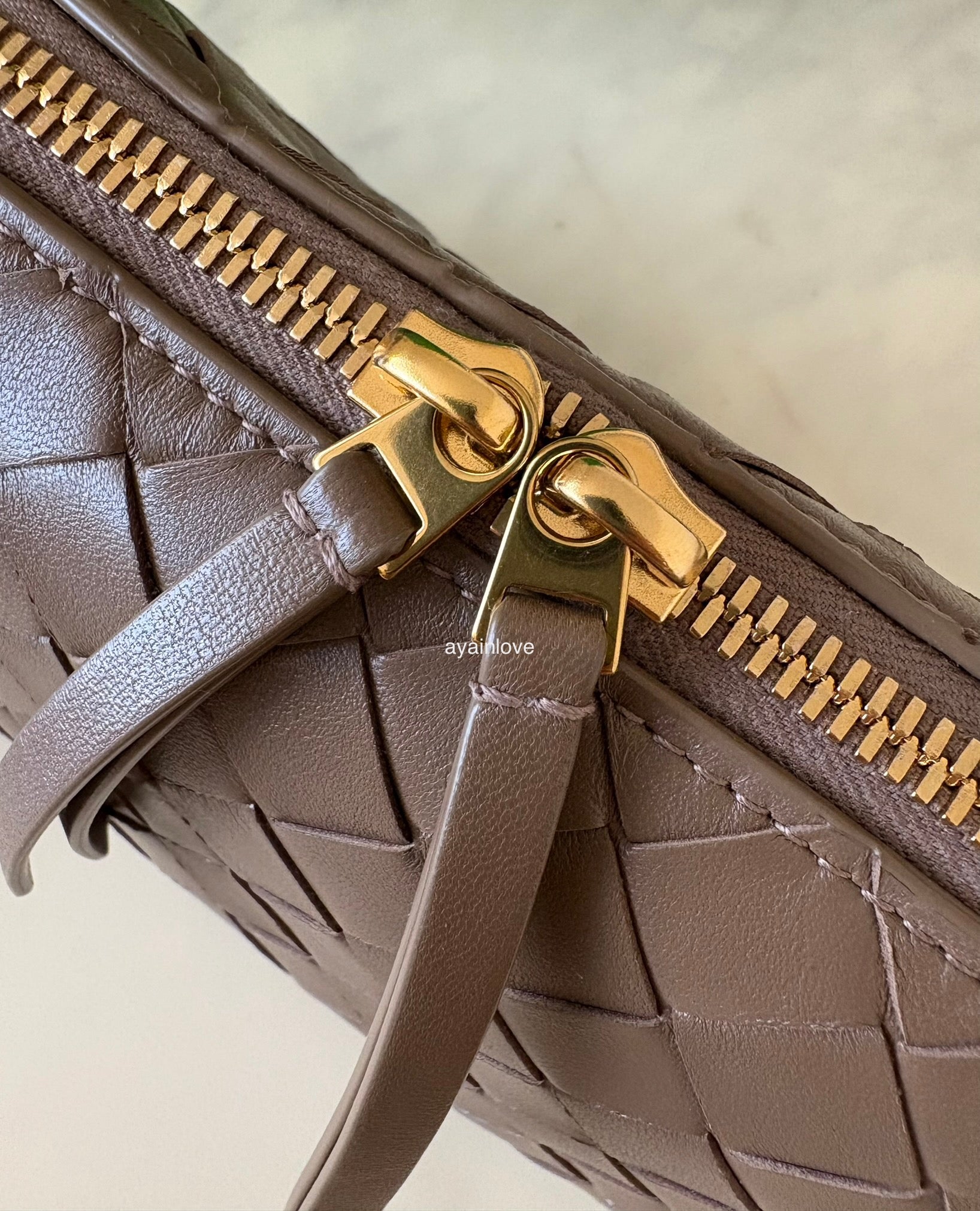 BOTTEGA VENETA BV Concert Pouch Pinecone Bag Gold Hardware