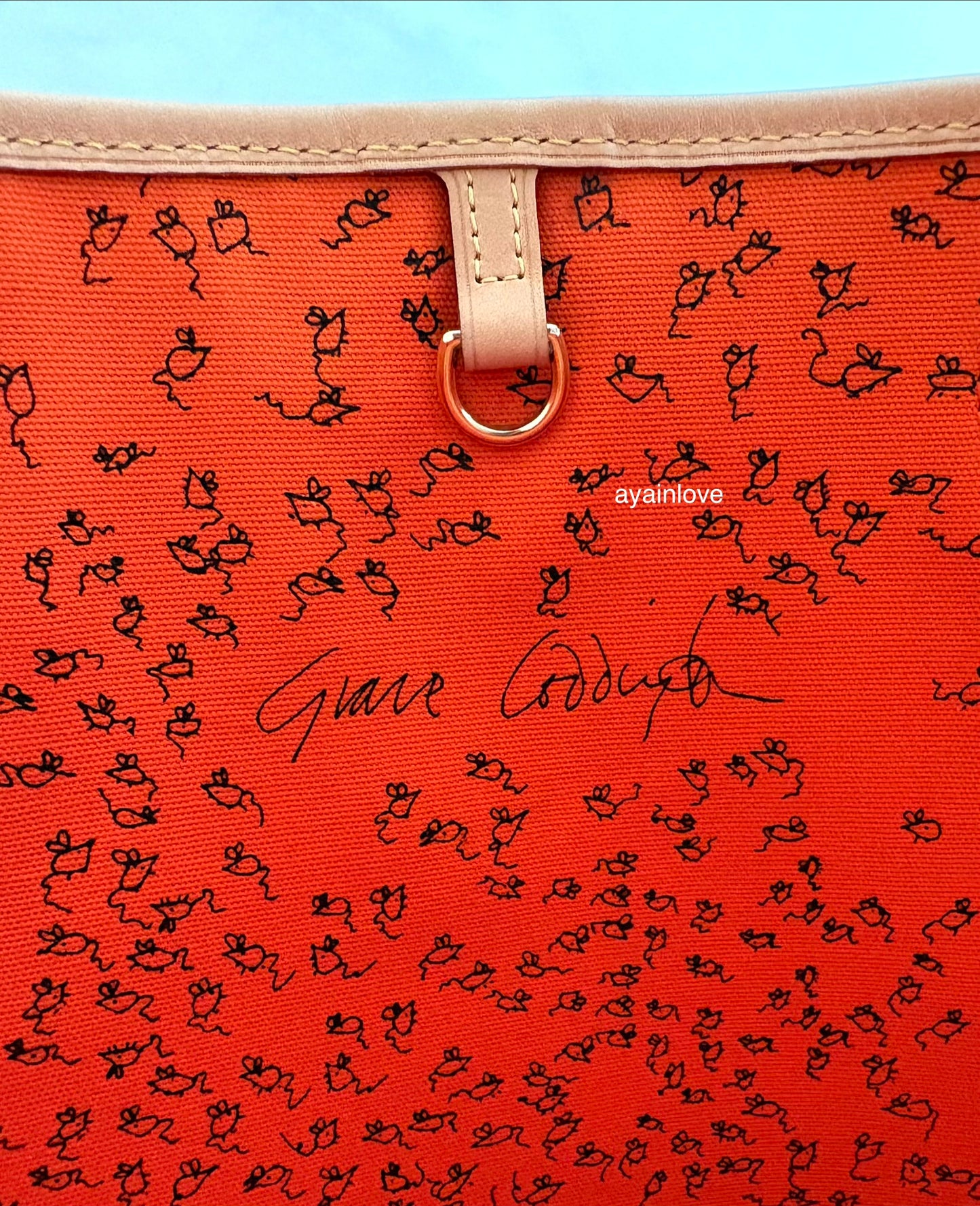 LOUIS VUITTON LV Limited Edition Grace Coddington Catogram Canvas Neverfull MM
