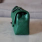 CHANEL Green Caviar Classic Quilted Rectangular Mini Flap Bag Ruthenium Hardware